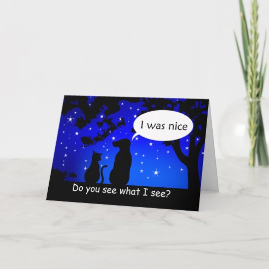 Gezelschapsdieren Zie Santa Good Dog Wenskaart met Feestdagen Kaart (Voorkant)