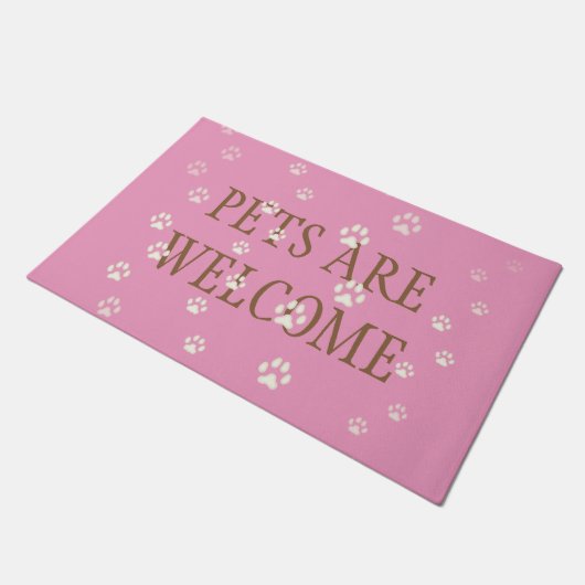 "Gezelschapsdieren zijn welkom" Katten en honden s Deurmat (Schuin)