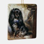  gezelschapsdieren, zwarte Speelgoed spaniel Puppy Keramisch Ornament (Rechts)