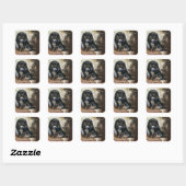  gezelschapsdieren, zwarte Speelgoed spaniel Puppy Vierkante Sticker (Vel)