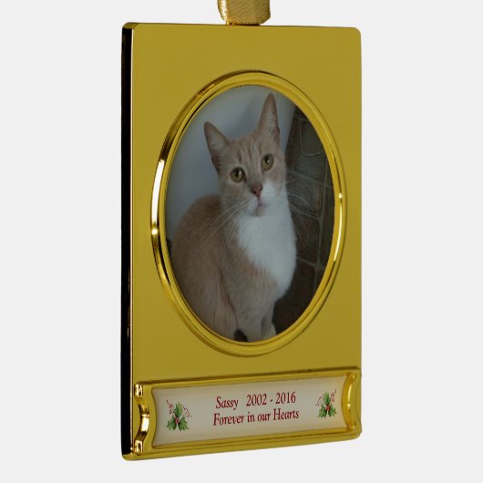 Gezelschapsfoto Dates Memorial Verguld Banner Ornament (Rechts)