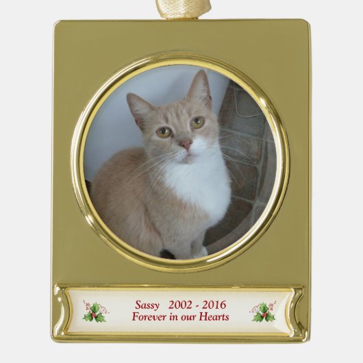 Gezelschapsfoto Dates Memorial Verguld Banner Ornament (Voorkant)