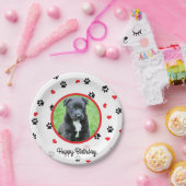 gezelschapsfoto met schattig zoete poot en hartpat papieren bordje (Feest)