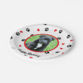 gezelschapsfoto met schattig zoete poot en hartpat papieren bordje (Gekanteld)