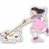 gezelschapshuisdieren-hondshond-puppy-run sticker (Voorkant)