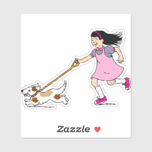 gezelschapshuisdieren-hondshond-puppy-run sticker (Vel)