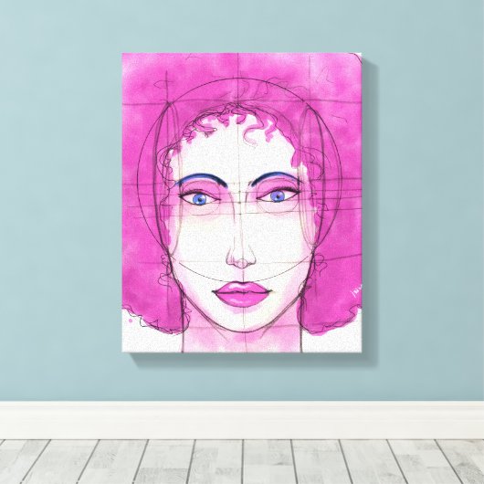 Gezicht 10 canvas afdruk (Insitu (Houten vloer))