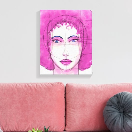 Gezicht 10 canvas afdruk (Insitu (Woonkamer))