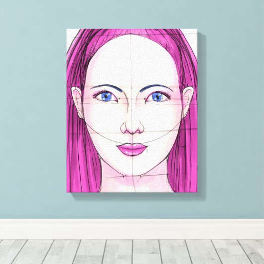 Gezicht 14 canvas afdruk (Insitu (Houten vloer))