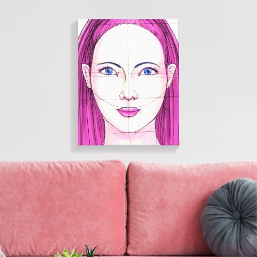 Gezicht 14 canvas afdruk (Insitu (Woonkamer))