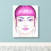 Gezicht 16 canvas afdruk (Insitu (Houten vloer))