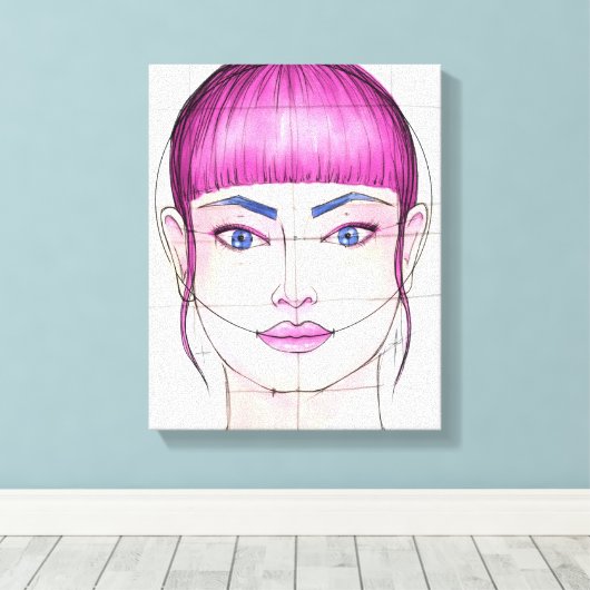 Gezicht 16 canvas afdruk (Insitu (Houten vloer))