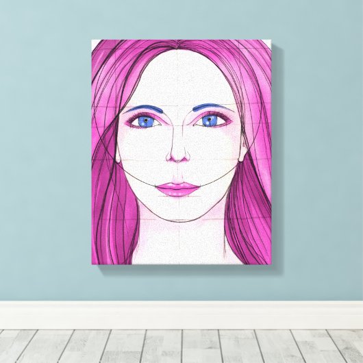 Gezicht 18 canvas afdruk (Insitu (Houten vloer))