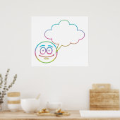 Gezicht #1 met Spraakbubble Poster (Keuken)