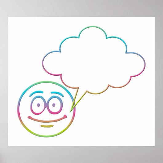 Gezicht #1 met Spraakbubble Poster (Voorkant)