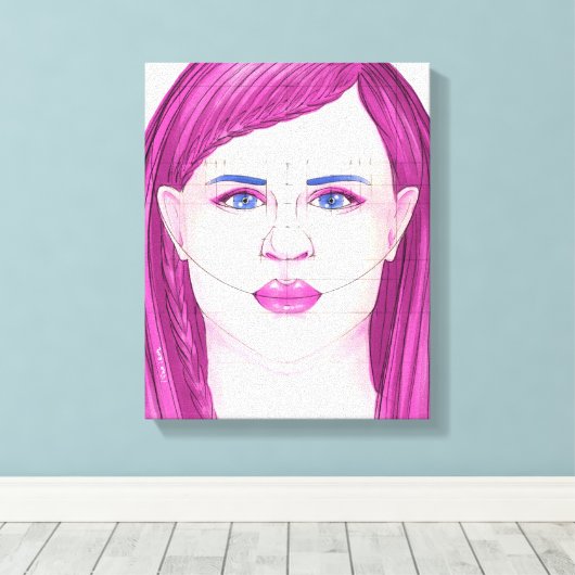 Gezicht 25 canvas afdruk (Insitu (Houten vloer))