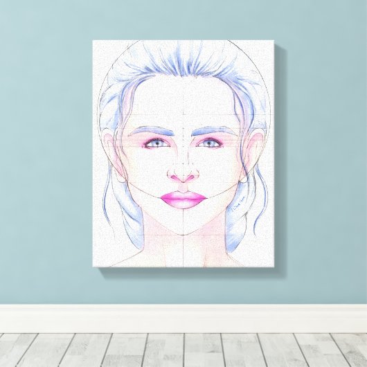 Gezicht 42 canvas afdruk (Insitu (Houten vloer))