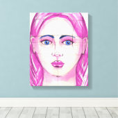 Gezicht 5 canvas afdruk (Insitu (Houten vloer))