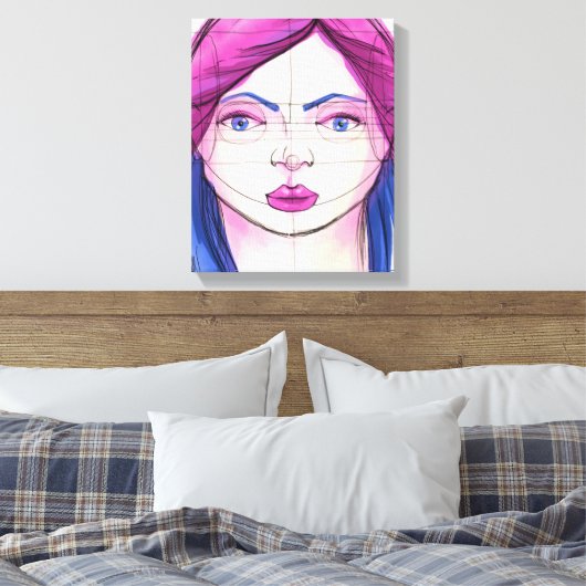 Gezicht 9 canvas afdruk (Insitu (Slaapkamer))