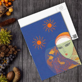 Gezicht achter de Fishbowl Post Kaart