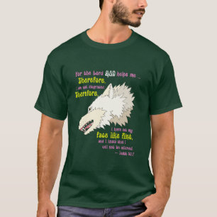 Gezicht als Flint: Witte wolf voor Donkere Shirten T-shirt