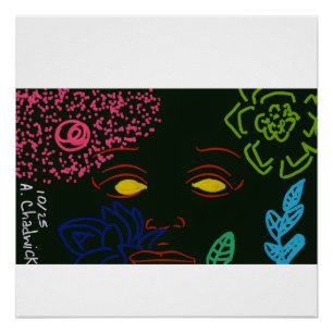 Gezicht Bloem Glanzende Poster