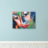 gezicht canvas afdruk (Insitu (Houten vloer))