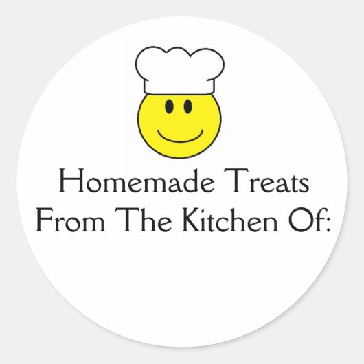 Gezicht Chef Homemade Treats Sticker (Voorkant)