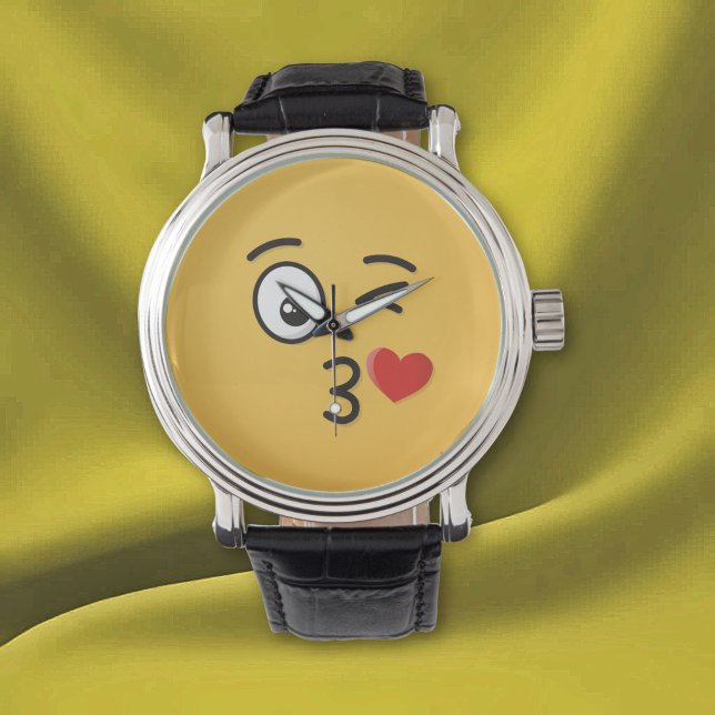 Gezicht dat een kus werpt horloge (Creator heeft geüpload)