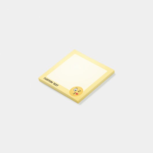 Gezicht dat een kus werpt post-it® notes (Schuin)