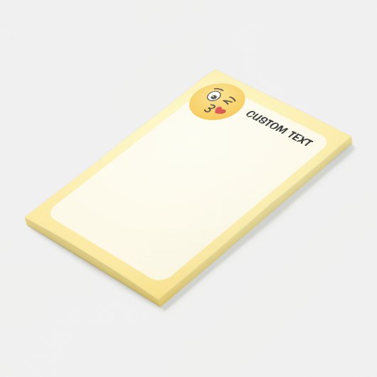 Gezicht dat een kus werpt post-it® notes (Schuin)