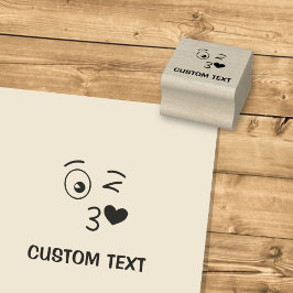 Gezicht dat een kus werpt rubberstempel