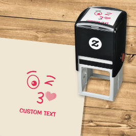 Gezicht dat een kus werpt zelfinktende stempel