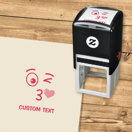 Gezicht dat een kus werpt  zelfinktende stempel