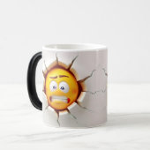 Gezicht Emoticon Doorbraak Magische Mok (Voorkant links)