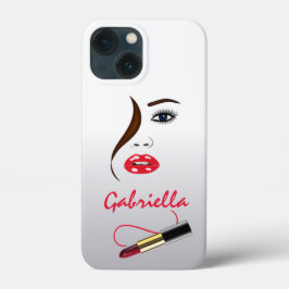 Gezicht en Lipstick Kiss Mirror Beauty Make-up Art Case-Mate iPhone Case