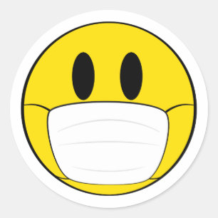 Gezicht en masker ronde sticker