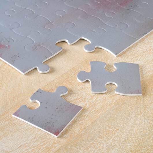 Gezicht en rode Abstracte kunst Legpuzzel (Zijkant)