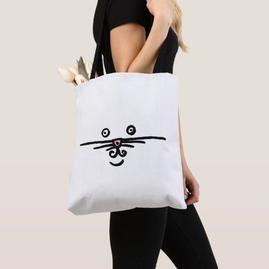 Gezicht en staart tote bag (Dichtbij)