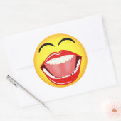 Gezicht Geel Lachend Emoticon Ronde Sticker (Envelop)