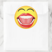 Gezicht Geel Lachend Emoticon Ronde Sticker (Tas)