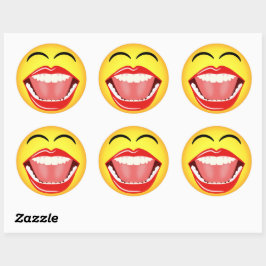 Gezicht Geel Lachend Emoticon Ronde Sticker