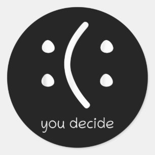 Gezicht glimlach gelukkig of droevig grappig je be ronde sticker