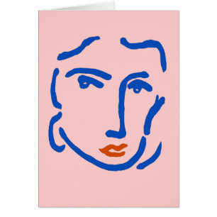 Gezicht in blauw, matisse stijl