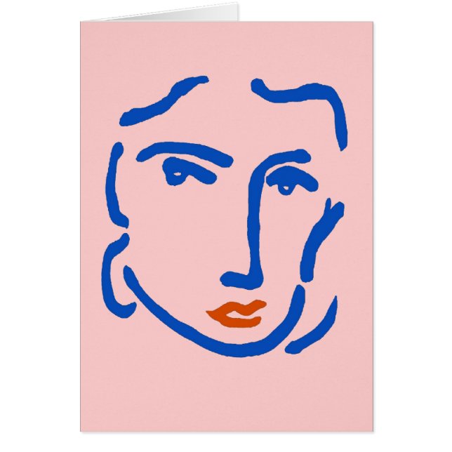 Gezicht in blauw, matisse stijl (Voorkant)
