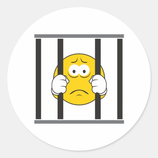 Gezicht in de gevangenis ronde sticker (Voorkant)