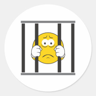 Gezicht in de gevangenis ronde sticker