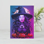 Gezicht in de Hole Halloween Witch Kaart (Staand voorkant)