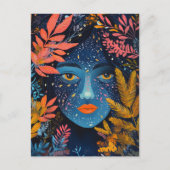 Gezicht in de planten briefkaart (Voorkant)