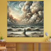 Gezicht in de wolken - Surrealistisch oceaanlandsc Canvas Afdruk (Insitu (Woonkamer))